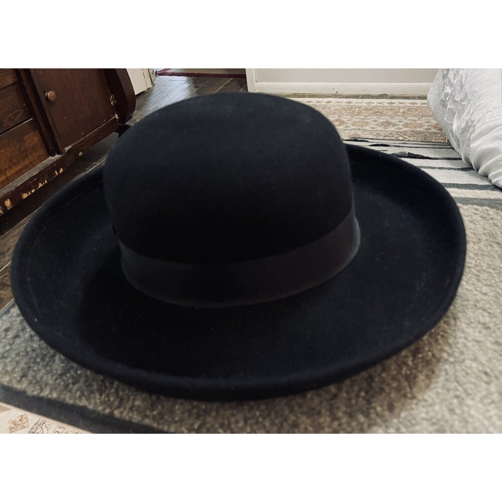 Vintage Street Smart by Betmar Hat Women's Black 100% Wool Felt Made in USA